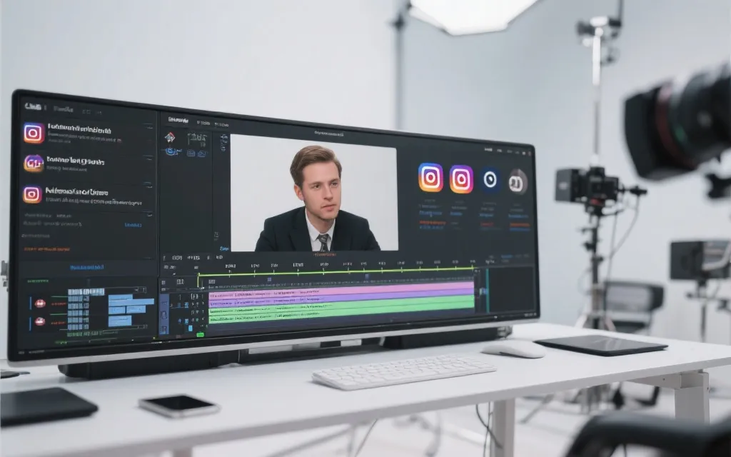 多语种社交媒体内容生产线：剪辑时间线、字幕轨道、数据图层